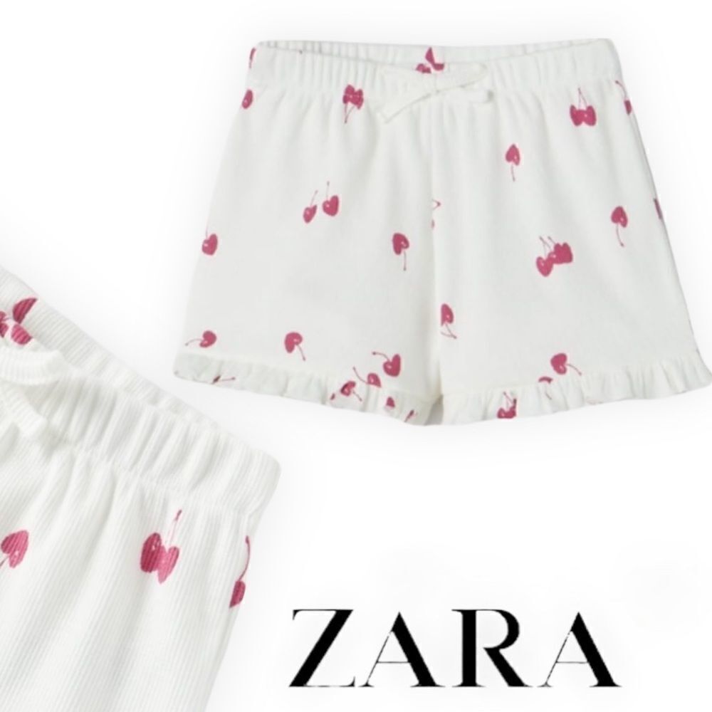 ZARA Kids | Oyster White | RIB CHERRY SHORTS